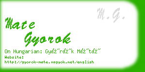 mate gyorok business card